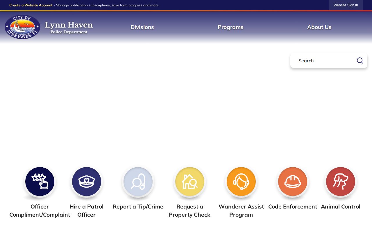 Official Lynn Haven Police Department contact and transparency page